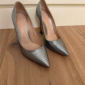 Gianvito Rossi Silver Patterned Heels